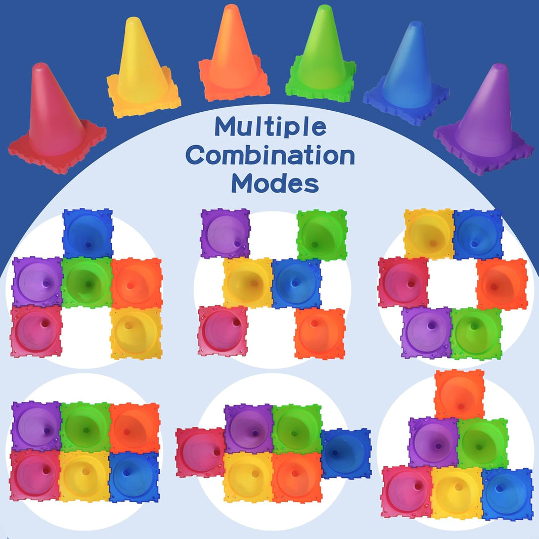 3 in 1 Bean Bags for Tossing, Throwing Ball Game, Cones Ring Toss - Outdoor Toys for Toddlers, Obstacle Course Game, Carnival Games, Backyard Games for Kids, Gift Kids Age 3 4 5 6 7