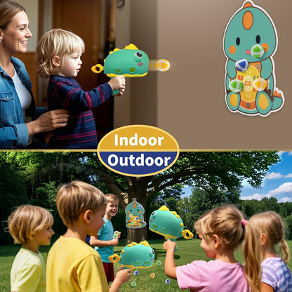 Dinosaur Kids Shooting Game Toy, Indoor and Outdoor Launching Ball Set, Dino Target Game for Children Age 3-5,Birthday Party Gift for 3 4 5 Year Old Child